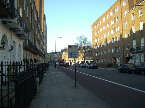 Looking north up Gloucester Place towards 191