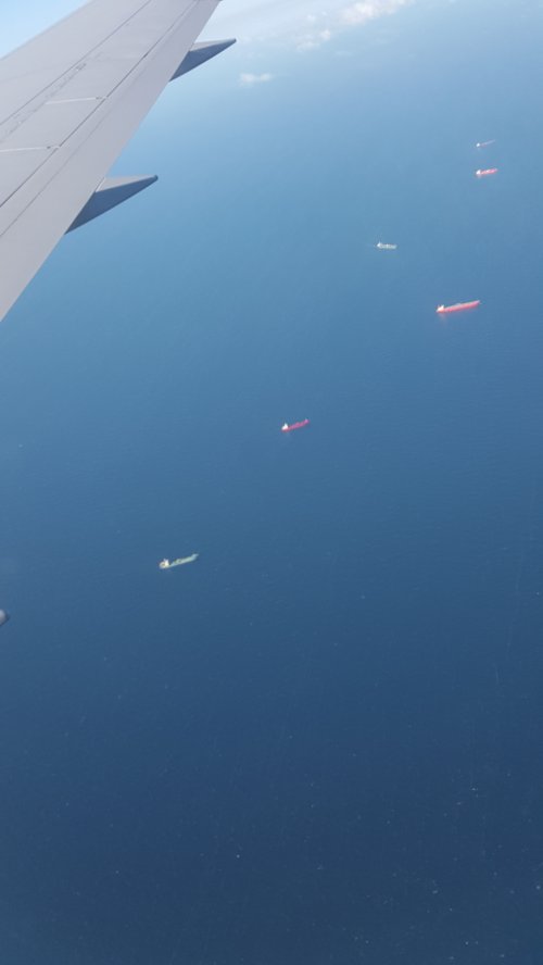 Tankers lined up in North Sea